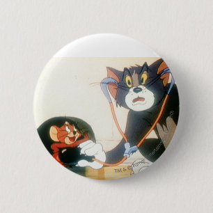 Tom And Jerry Stethescope 2 Inch Round Button