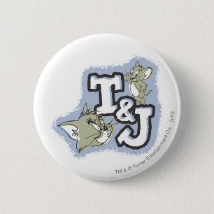 Tom and Jerry T&J Logo 2 Inch Round Button