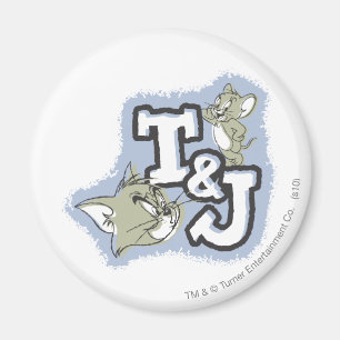 Tom and Jerry T&J Logo Magnet