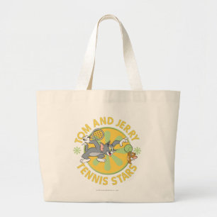 Tom and Jerry Tennis Stars 5 Large Tote Bag