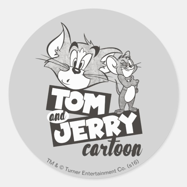 Tom And Jerry | Tom And Jerry Cartoon Classic Round Sticker (Front)