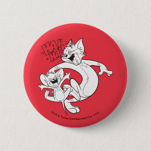 Tom And Jerry   Tom And Jerry Laughing 2 Inch Round Button