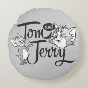 Tom And Jerry   Tom And Jerry Looking Sweet Round Pillow