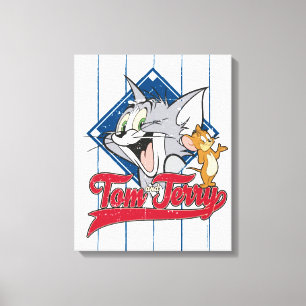 Tom And Jerry   Tom And Jerry On Baseball Diamond Canvas Print