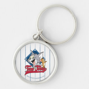 Tom And Jerry Tom And Jerry On Baseball Diamond Keychain