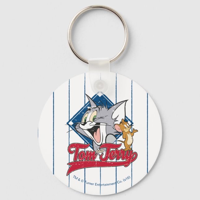 Tom And Jerry | Tom And Jerry On Baseball Diamond Keychain (Front)