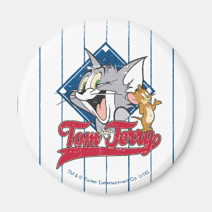 Tom And Jerry   Tom And Jerry On Baseball Diamond Magnet
