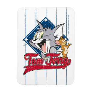 Tom And Jerry   Tom And Jerry On Baseball Diamond Magnet