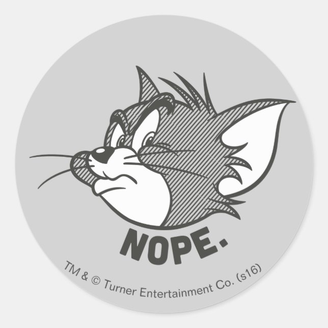 Tom And Jerry | Tom Says Nope Classic Round Sticker (Front)