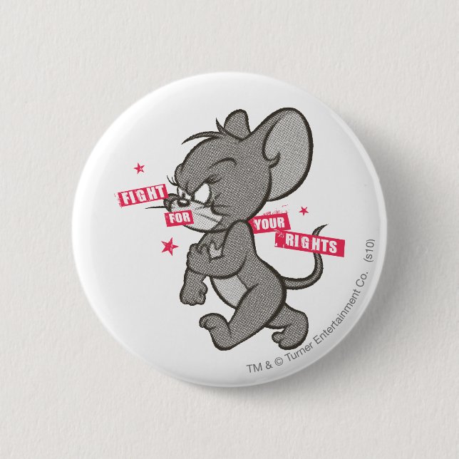 Tom and Jerry Tough Mouse 3 2 Inch Round Button (Front)