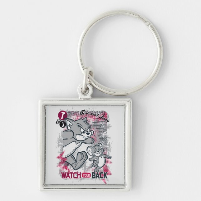 Tom and Jerry Watch Your Back Keychain (Front)