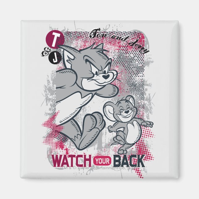 Tom and Jerry Watch Your Back Magnet (Front)