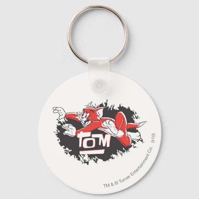 Tom Black and Red Logo Keychain (Front)