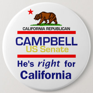 Tom CAMPBELL 2010 6" Button