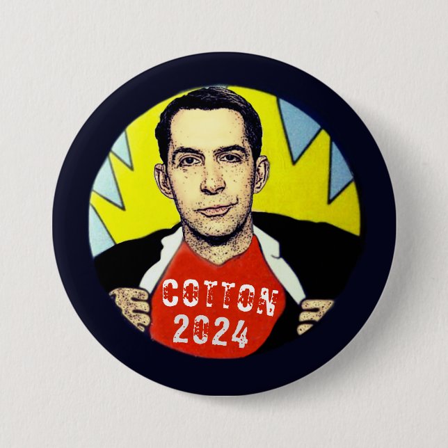 Tom Cotton for President 2024 3 Inch Round Button (Front)
