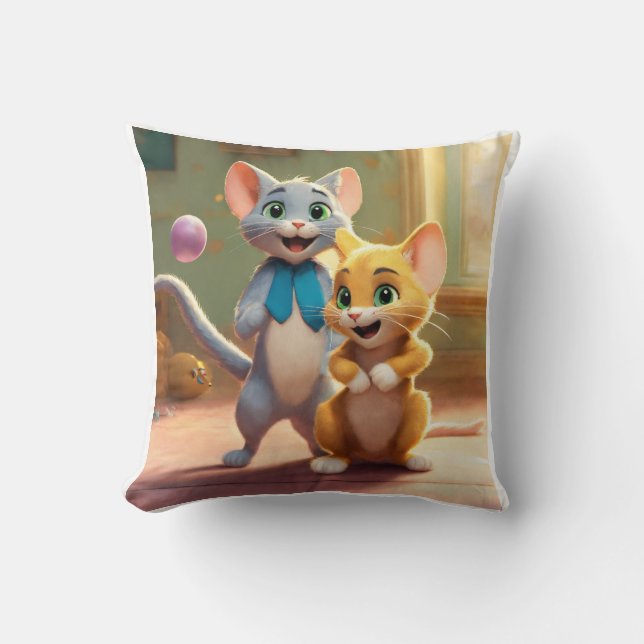 Tom et Jerry ont imprimé le coussin (Recto)