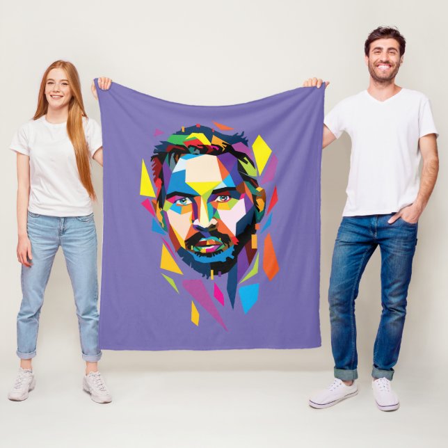Tom Hardy wpap portrait Fleece Blanket (In Situ)