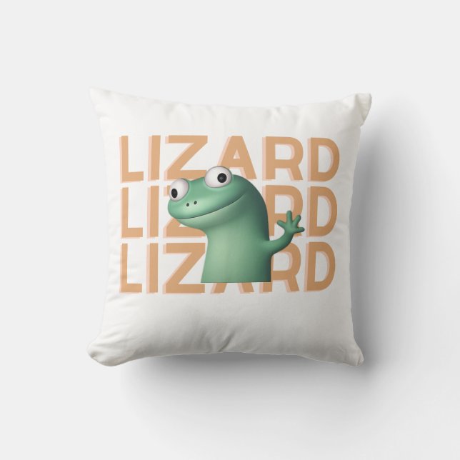 Tom Hopp Pillow – Mischief Mode! 🦎💥" (Front)