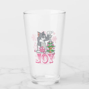 Tom, Jerry, and Nibbles Decorating Joy Glass