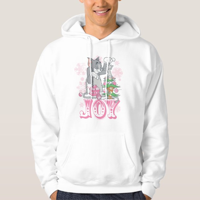 Tom, Jerry, and Nibbles Decorating Joy Hoodie (Front)