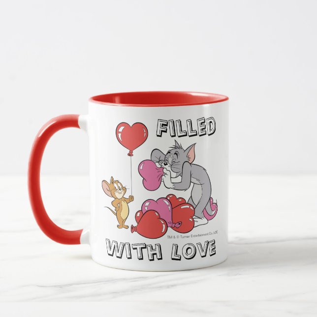 Tom & Jerry Inflate Valentine Heart Balloons Mug (Left)