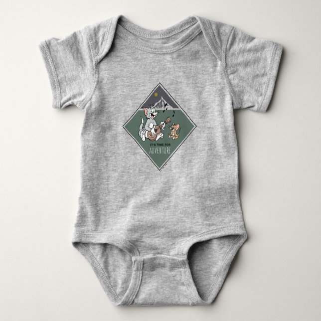 Tom & Jerry "It's Time For Adventure" Baby Bodysuit (Front)