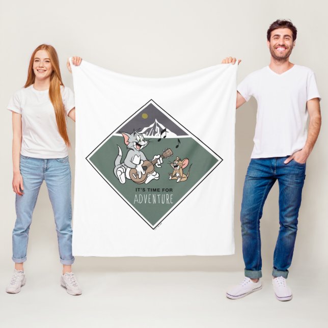 Tom & Jerry "It's Time For Adventure" Fleece Blanket (In Situ)