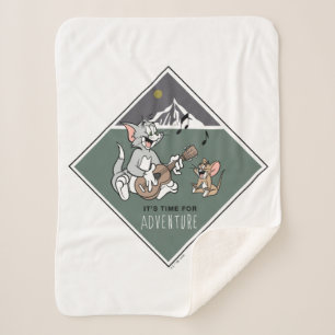 Tom & Jerry "It's Time For Adventure" Sherpa Blanket