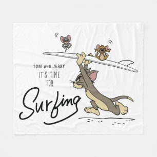 Tom & Jerry "It's Time For Surfing" Fleece Blanket