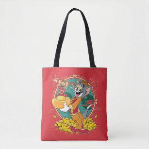 Tom & Jerry New Years Red Envelope Tote Bag