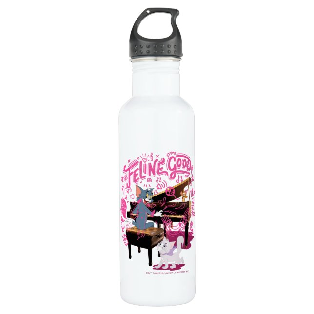 Tom & Jerry Play Piano - Feline Good 710 Ml Water Bottle (Front)