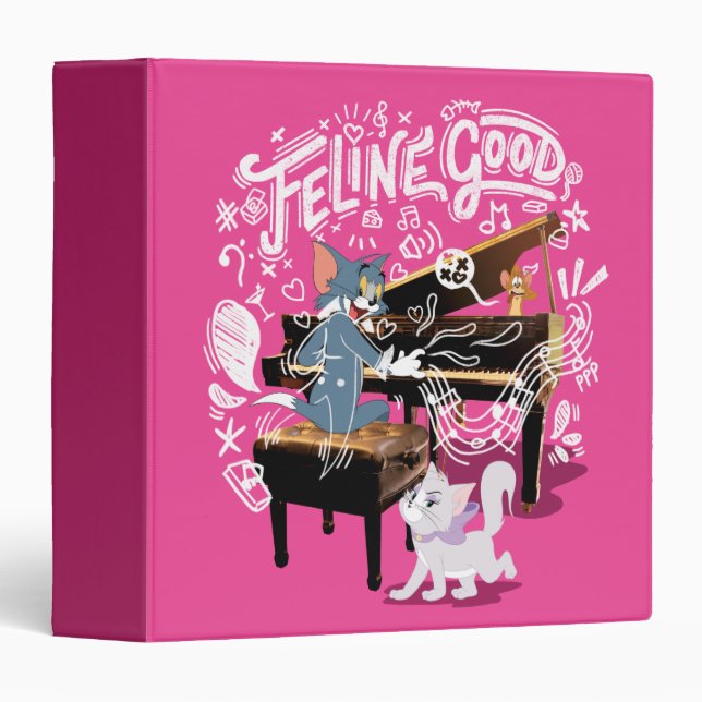 Tom & Jerry Play Piano - Feline Good Binder (Front/Spine)