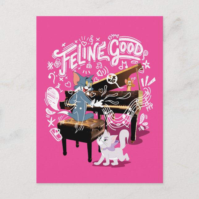 Tom & Jerry Play Piano - Feline Good Postcard (Front)