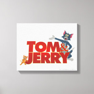 Tom & Jerry With Movie Logo Canvas Print