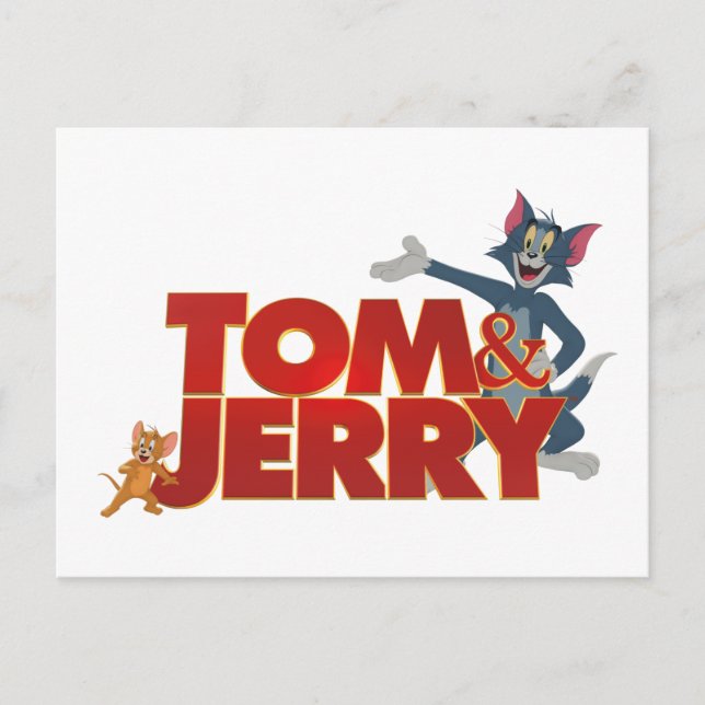 Tom & Jerry With Movie Logo Postcard (Front)