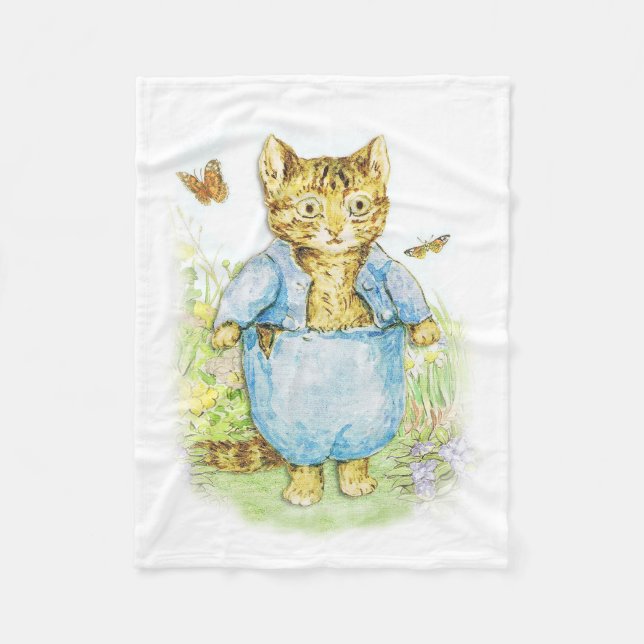 Tom Kitten in his Blue Suit by Beatrix Potter Fleece Blanket (Front)