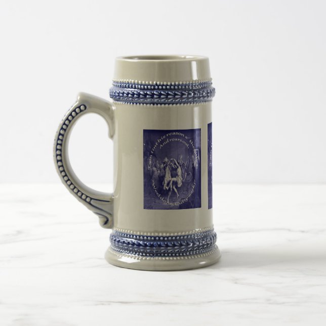 Tom Lost His Reason All Together Burns Night Blue Beer Stein (Left)