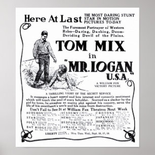 Tom Mix 1918 affiches vintages d'annonce de film