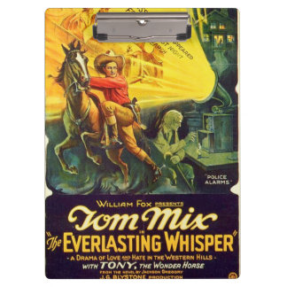 Tom Mix 1925 silent movie exhibitor ad Western Clipboard