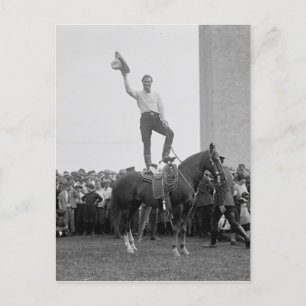 Tom Mix Entertaining A Group Of Boys Postcard