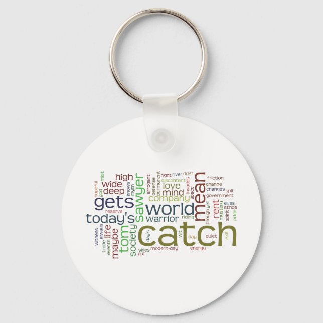 Tom Sawyer word cloud keychain (Front)