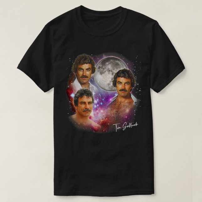 Tom Selleck 80s Aesthetic Design 2 T-Shirt (Design Front)