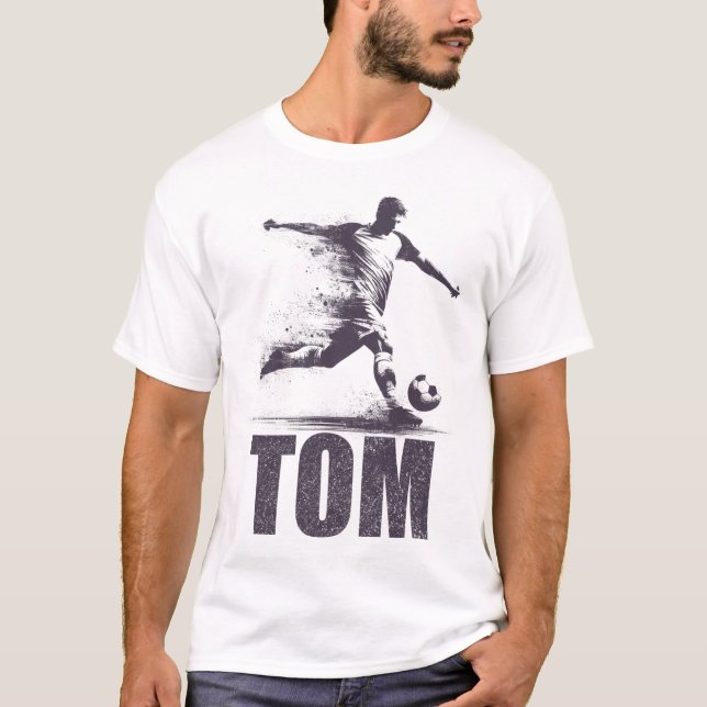 Tom Soccer Boys Personalized First Name Tom  T-Shirt (Front)