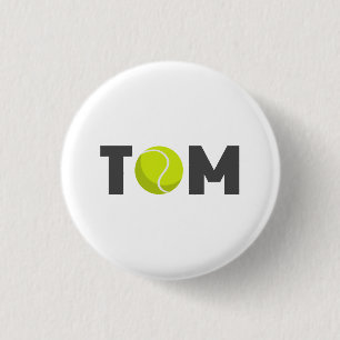 Tom Tennis 1 Inch Round Button