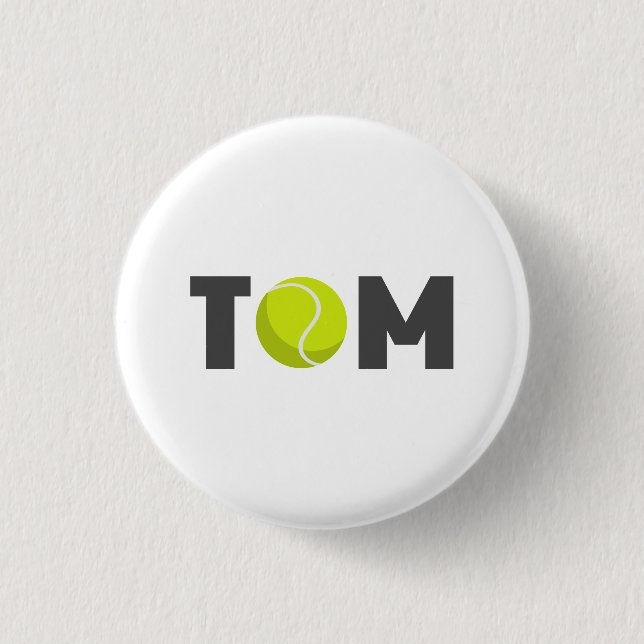 Tom Tennis 1 Inch Round Button (Front)