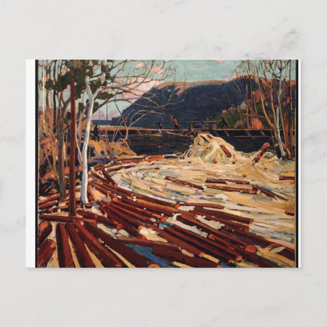 Tom Thomson The Drive Canadian Logging Postcard (Front)