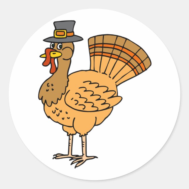 Tom Turkey Classic Round Sticker (Front)