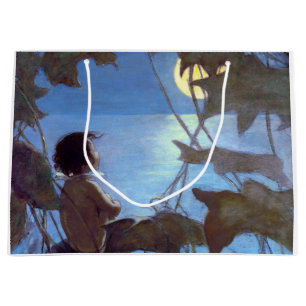 Tom Watching the Moon, Jessie Willcox Smith Large Gift Bag