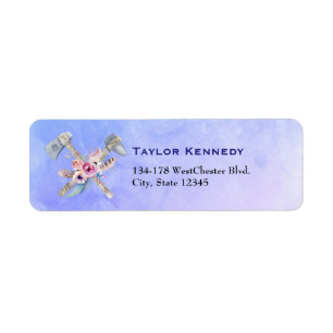 Tomahawk Feathers and Flowers Watercolor Design
