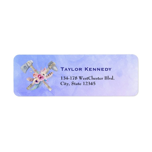 Tomahawk Feathers and Flowers Watercolor Design (Front)